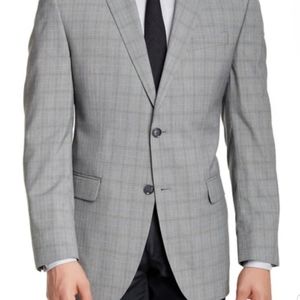 Perry Ellis Men's Grey Plaid Modern Fit